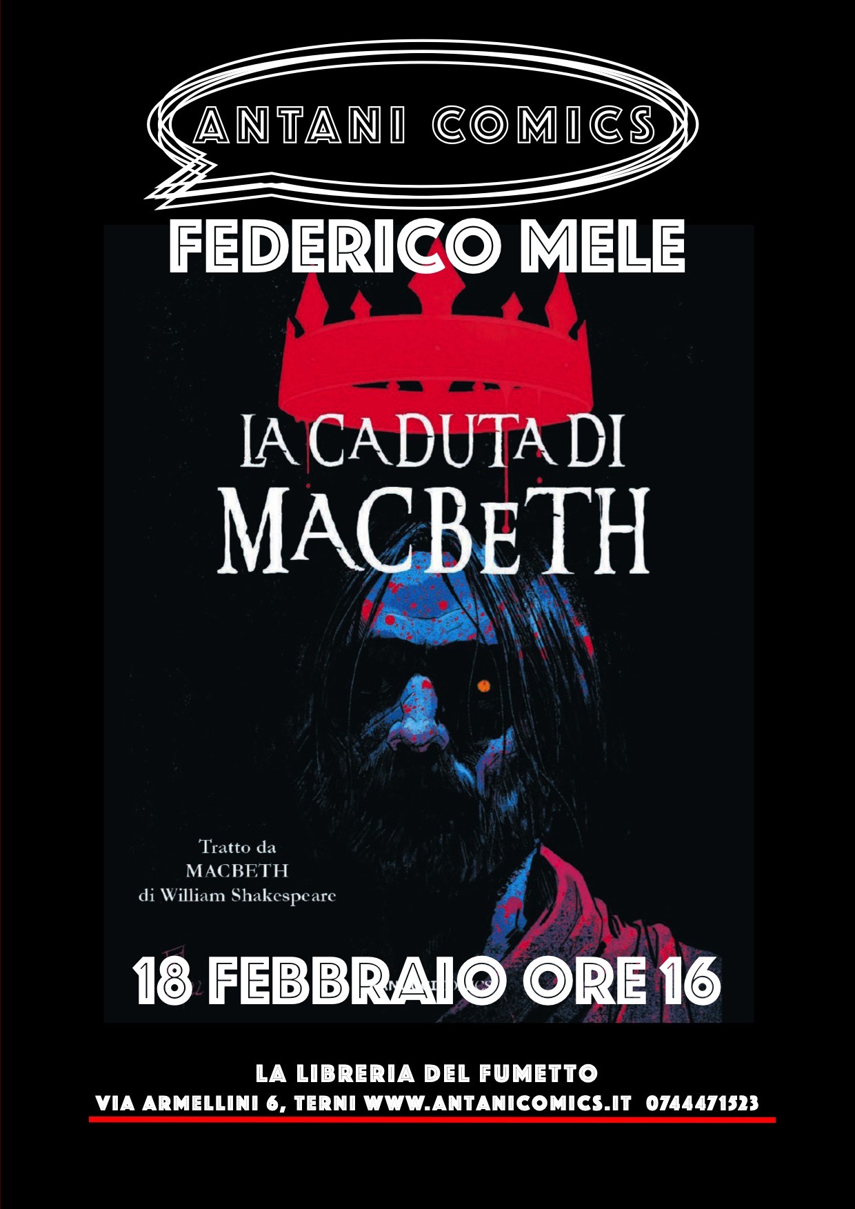 FEDERICO MELE presenta LA CADUTA DI MACBETH il 18 febbraio